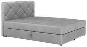 Franciaágy Boxspring 180x200 cm Karum (ágyráccsal és matraccal) (szürke). 1007795