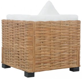 természetes rattan sarokkanapé párnával