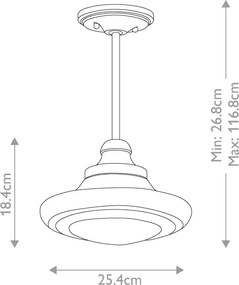 Kichler KELLER KL-KELLER-M-OZ Függőlámpa 1x75W/E27