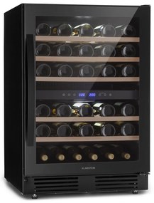 Klarstein Vinovilla 50 Duo, 2 zónás borhűtő, 53 liter, 17 palack, 3-színű LED világítás, üvegajtó