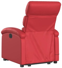 vidaXL piros műbőr felállást segítő dönthető fotel
