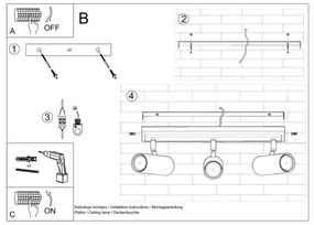 Spotlámpa DIREZIONE 3 3xGU10/40W/230V