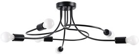 Sollux SL.1456 - Csillár rúdon LEVAR 6xE27/15W/230V fekete