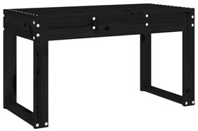fekete tömör fenyőfa kerti pad 80x38x45 cm