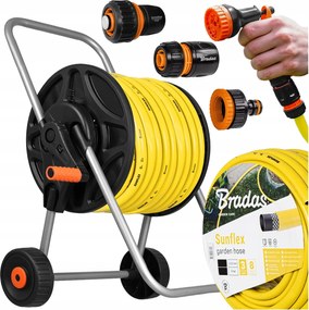 Kerti Tömlő Kocsihoz 20m 1/2" Esőztető 3X Kerti Öntözőcsatlakozó Dob