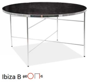 Ibiza B dohányzóasztal 80cm Márvány - Króm