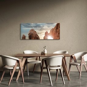 Kép - Naplemente a sziklák felett (120x50 cm)