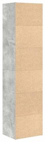 betonszürke szerelt fa könyvespolc 31x24x127 cm