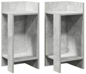 2 db betonszürke kisasztal polccal 25,5 x 27 x 60 cm