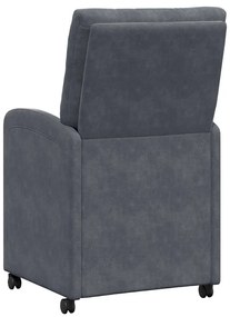 Kerekes Étkező Székek 2 pcs Sötétszürke 58 x 67 x 97 cm Bársony