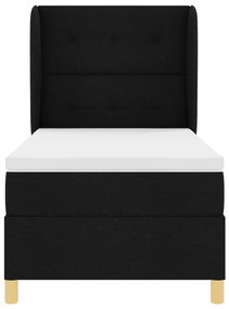 Boxspring Ágy Matrac Készlettel Fekete 90x200 cm Szövet