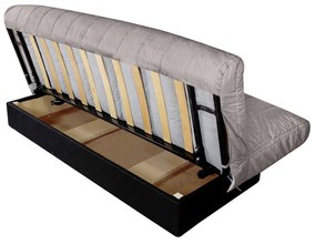 Click-Clack Felicity Kihúzható kanapé, 195x75x90 cm, tárolóládával, textil huzat, világosszürke