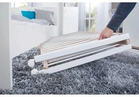 Fehér-natúr színű összecsukható gurulós babaágy 60x120 cm Fold up – Roba