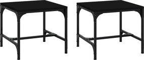 vidaXL 2 db fekete szerelt fa kisasztal 40 x 40 x 35 cm