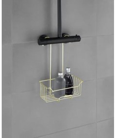 WENKO 25937100 - Zuhanykosár MILO 25x36 cm rozsdamentes acél/arany/átlátszó