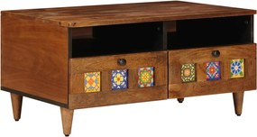 vidaXL TV szekrény fiókkal Dió 70 x 33 x 46 cm Tömör Mangófát