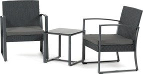 Kerti bútor szett 1+2, polyrattan, szürke, AZS-H1111 GREY