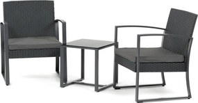 Kerti bútor szett 1+2, polyrattan, szürke, GREY – AZS-H1111