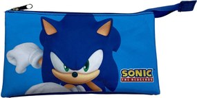 Sonic a sündisznó Modern 3 rekeszes tolltartó 22 cm