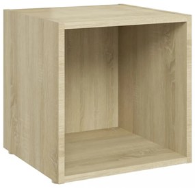 2 db sonoma tölgy színű szerelt fa TV-szekrény 37 x 35 x 37 cm