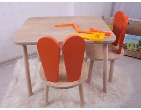 Gyerekasztal székekkel Bunny One Chair Set - Orange, Brown