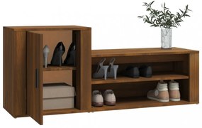 barna tölgyszínű szerelt fa cipősszekrény 130x35x54 cm