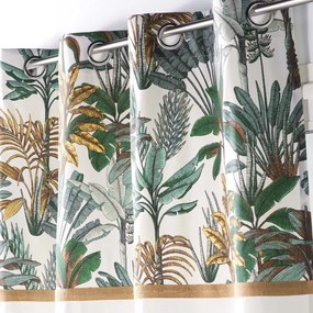 Zöld-krémszínű függöny 140x240 cm Balinesia – douceur d'intérieur