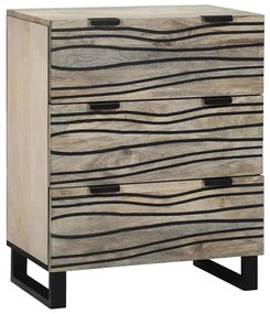 Oldalszekrények 2 pcs Fehér 60 x 33.5 x 75 cm tömör mangófa