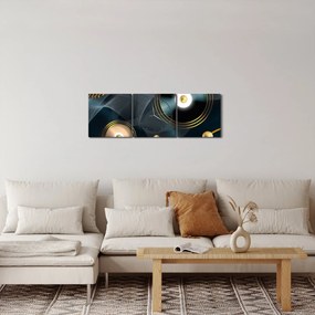 Kép - Arany körök (órával) (90x30 cm)