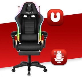 Szövet gamer szék LED RGB HC-1039 - fekete