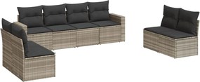 vidaXL 8 részes világosszürke polyrattan kerti ülőgarnitúra párnával
