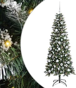 vidaXL Mű karácsonyfa 300 LED-del Zöld 180 cm PVC és Műanyag és Acél
