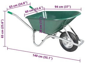 talicska zöld 90 L 150 kg horganyzott acél és műanyag 90 l