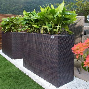 Casaria® Virágtartó 95x27x60 cm barna - 4 edény