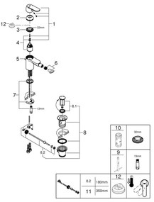 GROHE 32885000 - Bidé csaptelep GET DN 15 fényes króm