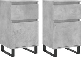 vidaXL 2 db betonszürke szerelt fa tálalószekrény 40 x 35 x 70 cm