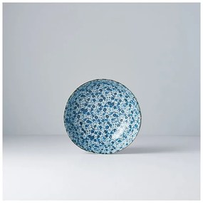 Daisy kék-fehér kerámia tál, ø 17 cm - MIJ