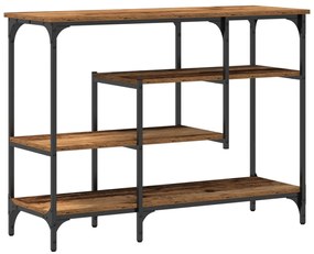 Konzolasztal Régi Fa 100x35x75 cm Mérnöki Fa és Acél