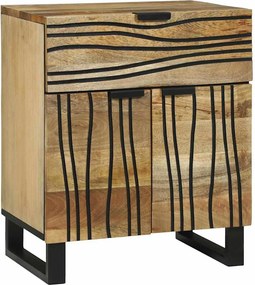 vidaXL Éjjeliszekrény fiókkal Barna 50 x 33 x 60 cm Tömör akácfa