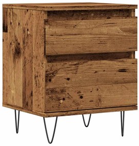 Antik fa színű szerelt fa éjjeliszekrény 40 x 35 x 50 cm