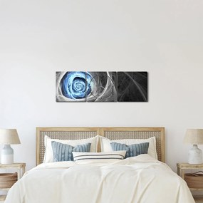 Kép - Absztrakt rózsa kék (órával) (90x30 cm)
