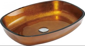Mexen Araks  üveg    mosdó pultra helyezhetö  54 x 39 cm, arany - 24155450 Pultra építhető