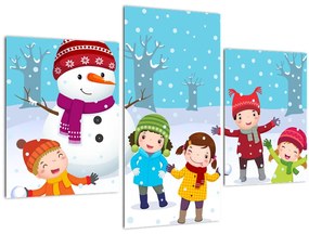 Kép - Téli gyerekes mulatságok (90x60 cm)