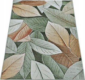 Szőnyeg 200x290 Modern Színes Levelek A Hálószoba Nappaliba Divatos Zöld