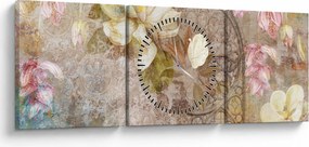 Kép - Virág dísz (órával) (90x30 cm)