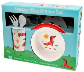 Gyerek étkészlet 5 db-os Sunny Sausage Dog – Rex London