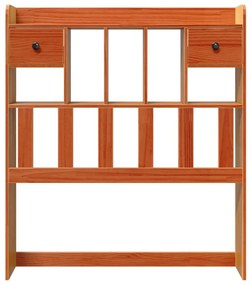 viaszbarna tömör fenyőfa fejtámla tárolóval 100 cm