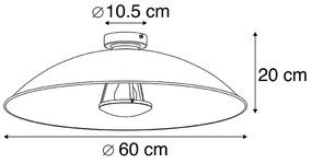 Vintage mennyezeti lámpa fekete arannyal 60 cm - Emilienne
