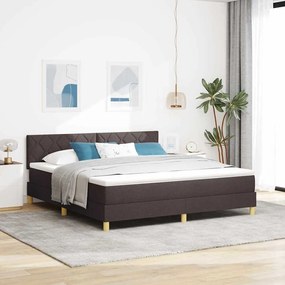 Boxspring ágy matraccal Sötét Barna 180 x 200 cm szövet
