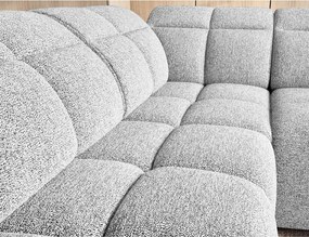 Világosszürke buklé kinyitható-tárolóhelyes sarokkanapé (bal oldali-L alakú) Falconn – ELTAP